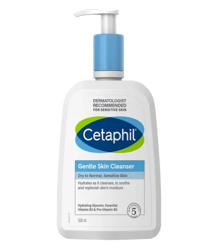 Cetaphil Gentle Skin Cleanser, 500mL, Face & Body Wash, For Normal To Dry Sensitive Skin, With Niacinamide & Glycerin, Soap Free