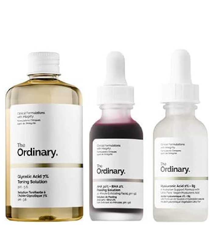 The Ordinary 3 Bottles Face Serum Set! Peeling Solution, Hyaluronic Acid And Glycolic Acid! AHA 30%+BHA 2% Peeling Solution! Hyaluronic Acid 2%+B5! Glycolic Acid 7% Toning SolutionA 30%+BHA 2% Peeling Solution! Hyaluronic Acid 2%+B5! Glycolic Acid 7% Toning Solution