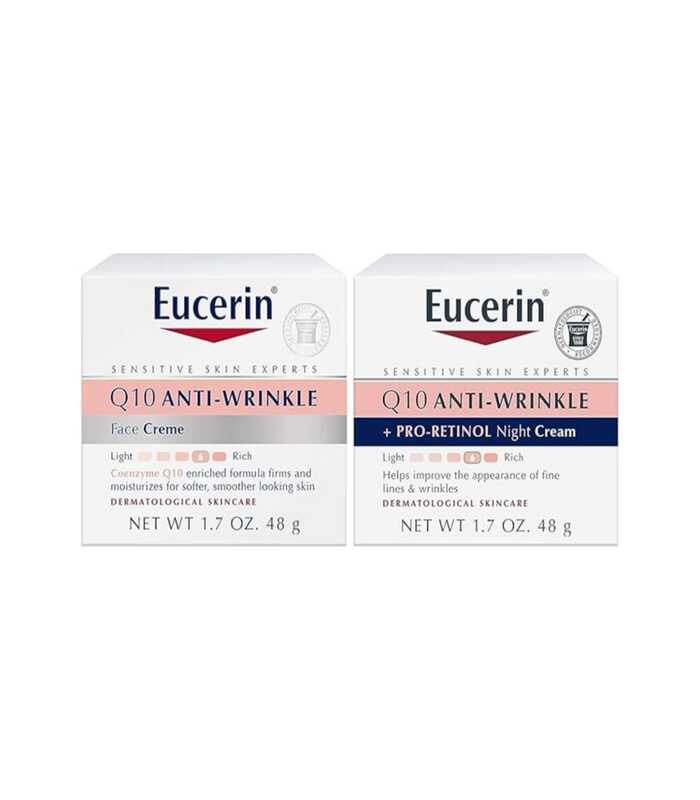 Eucerin Q10 Anti Wrinkle Face Cream Bundle, Day Cream and Night Cream For Face, 1.7 Ounce (Pack of 2)