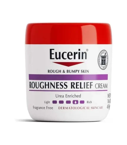 "Experience smoother skin with Eucerin Roughness Relief Body Cream. This intensive formula hydrates deeply, helping to retain moisture and improve the appearance of dry, rough, and bumpy skin. Perfect for daily use."