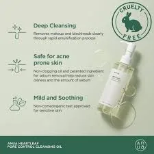 Anua Heartleaf Pore Control Cleansing Oil Korean Facia